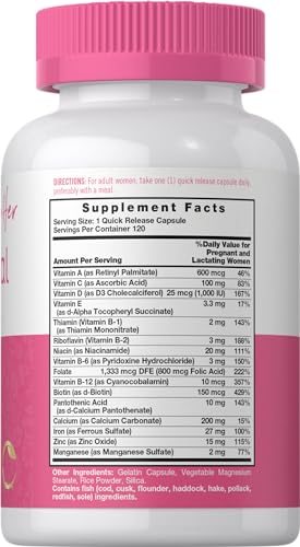 Carlyle Women's Prenatal Multivitamins with Folic Acid