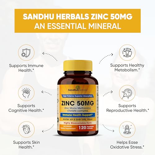 Zinc 50mg Vegetarian Capsules for Immune Support