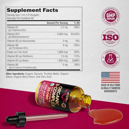 Organic B-Complex Liquid Drops - USA Made