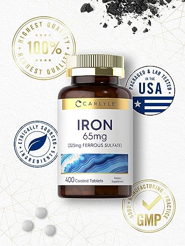 Carlyle High Potency Iron Ferrous Sulfate 400 Tablets