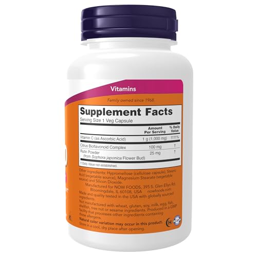 NOW Vitamin C-1000 with Bioflavonoids, 100 Veg Caps