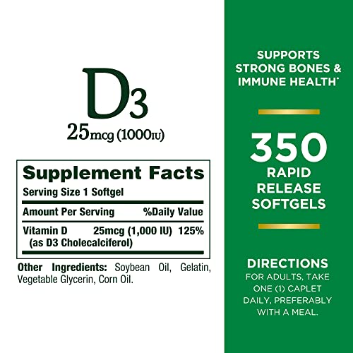 Nature's Bounty Vitamin D3 1000 IU Softgels