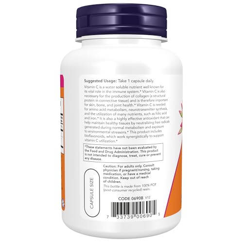 NOW Vitamin C-1000 with Bioflavonoids, 100 Veg Caps