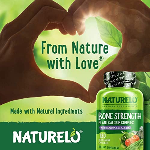 NATURELO Plant-Based Calcium Supplement with Vitamins