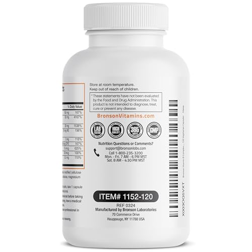 Bronson B Complex & Vitamin C Capsules - 120 Count