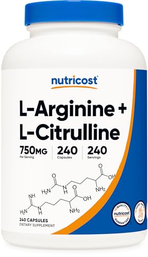 L-Arginine & L-Citrulline Complex 750mg, 240 Capsules