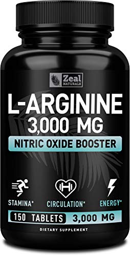 Zeal Naturals L-Arginine 3000mg Nitric Oxide Booster