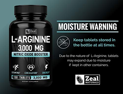 Zeal Naturals L-Arginine 3000mg Nitric Oxide Booster