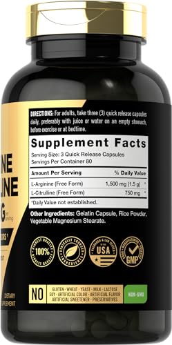 Carlyle L-Arginine L-Citrulline Complex 2250mg Capsules