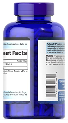 Puritan's Pride L-Arginine 1000mg Capsules, 100 Count