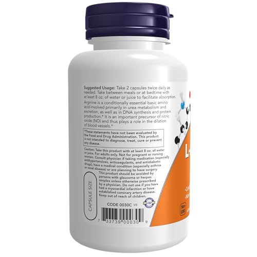 NOW Foods L-Arginine 500mg Veg Capsules