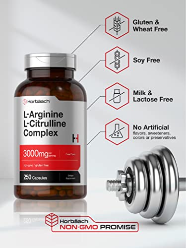 Horbäach L-Arginine L-Citrulline Complex - 3000mg 250 Capsules