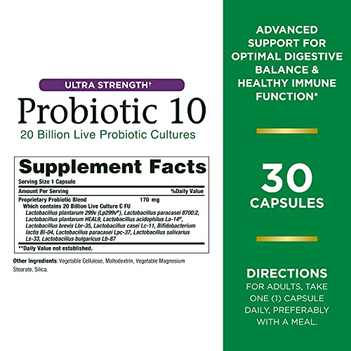 Nature’s Bounty Ultra Strength Probiotic Supplement, 30 Capsules