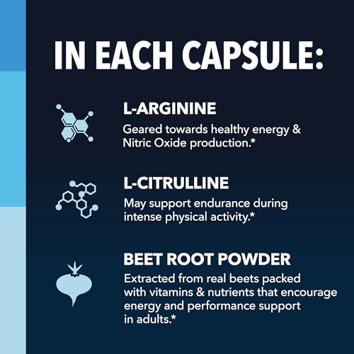 L-Arginine Capsules for Enhanced Performance – 60 Count