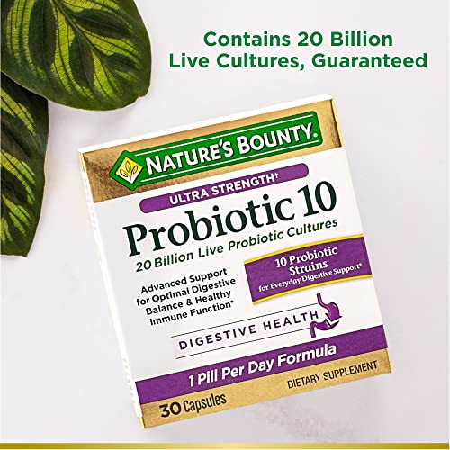 Nature’s Bounty Ultra Strength Probiotic Supplement, 30 Capsules