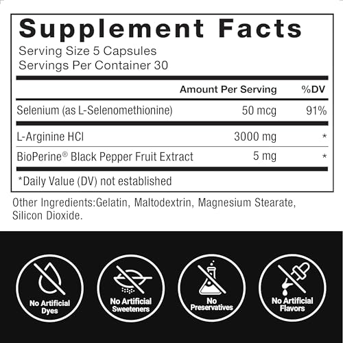 L-Arginine Nitric Oxide Supplement for Muscle Support