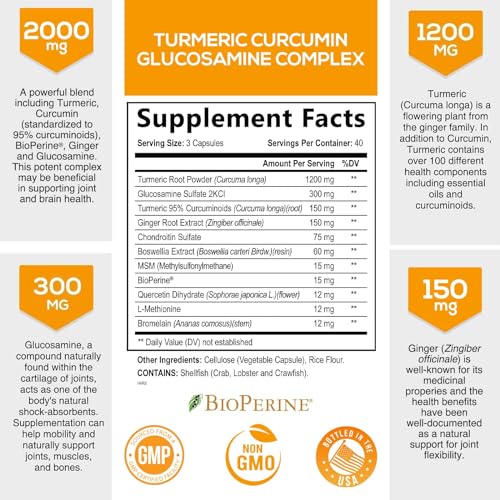 Turmeric Curcumin Supplement with Ginger & Glucosamine