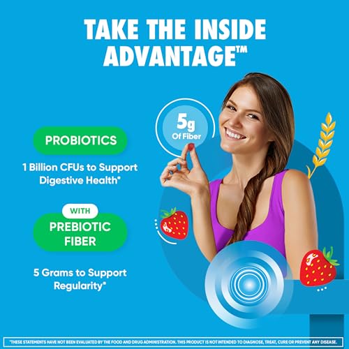 Digestive Advantage Prebiotic Fiber Gummies, 60ct Strawberry