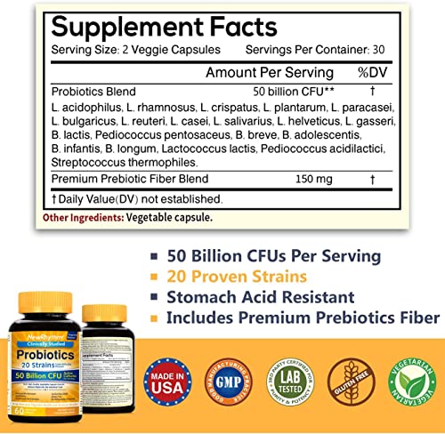 NewRhythm Probiotics 50 Billion CFU - 20 Strains