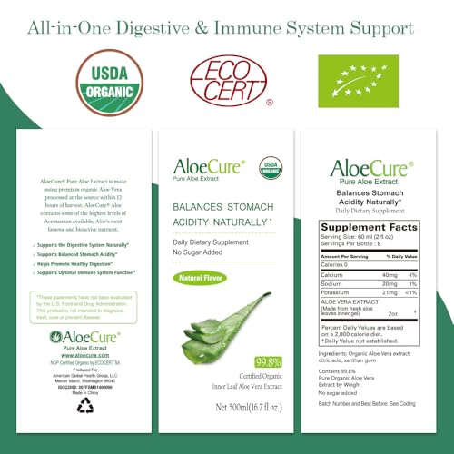 Organic Aloe Vera Juice - Pure Digestive Support