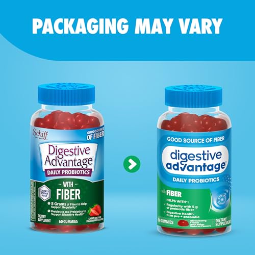 Digestive Advantage Prebiotic Fiber Gummies, 60ct Strawberry