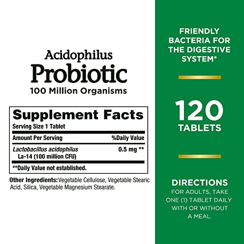 Nature's Bounty Probiotic Acidophilus, 120 Tablets