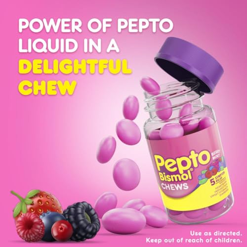 Pepto Bismol Chews for Digestive Relief, Berry Mint