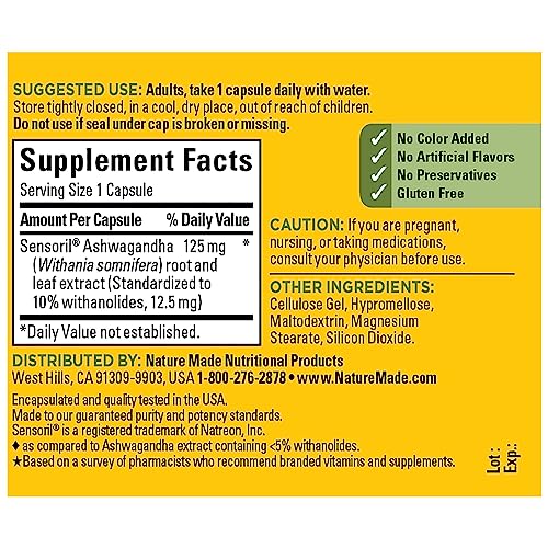 Nature Made Ashwagandha 125mg Stress Support Capsules
