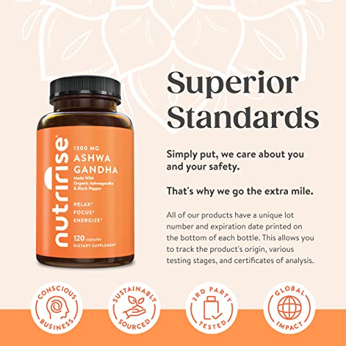 Organic Ashwagandha Capsules for Stress Relief & Energy