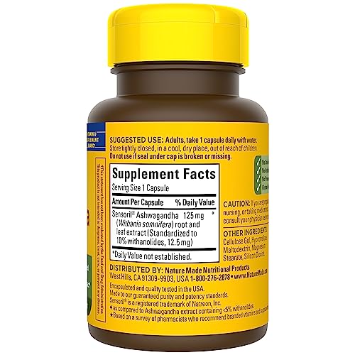 Nature Made Ashwagandha 125mg Stress Support Capsules