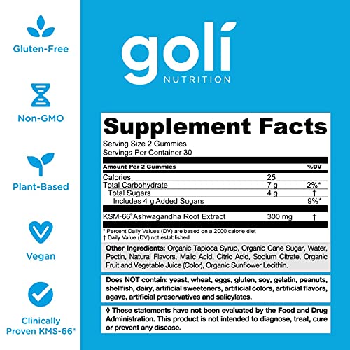 Goli Ashwagandha & Vitamin D Gummies - 120 Count