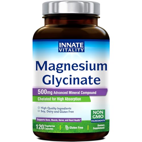 Innate Vitality Magnesium Glycinate 500mg - 120 Vegan Capsules