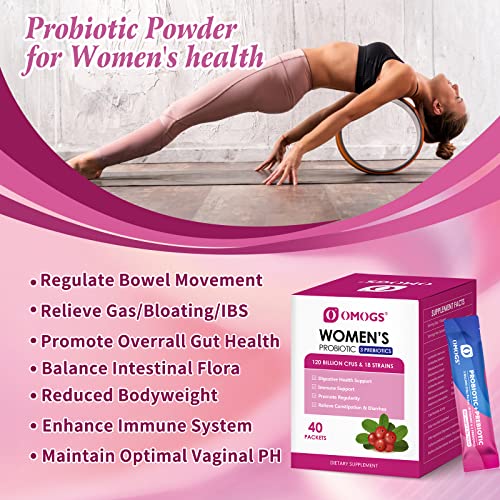 OMOGS Women's Probiotic with Prebiotics and Cranberry Extract