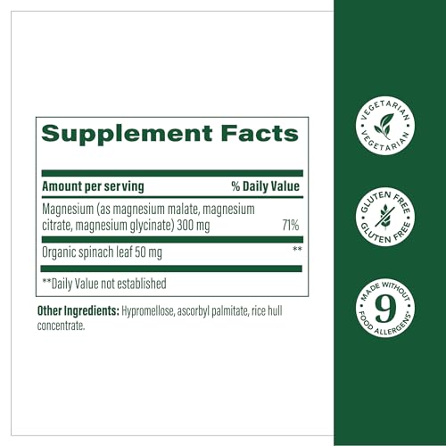 MegaFood Magnesium 300 mg for Heart & Nerve Support