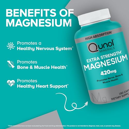 Qunol 420mg High Absorption Magnesium Capsules, 180 Count