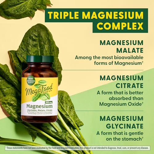 MegaFood Magnesium 300 mg for Heart & Nerve Support