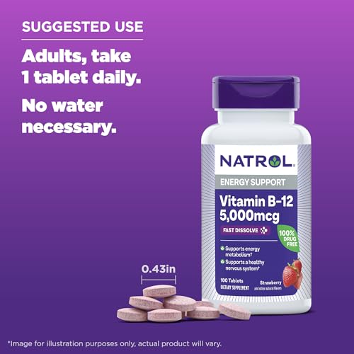 Natrol Vitamin B12 Fast Dissolve Energy Support Tablets