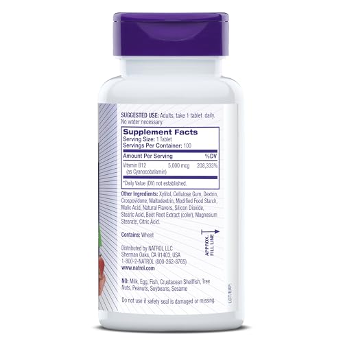 Natrol Vitamin B12 Fast Dissolve Energy Support Tablets