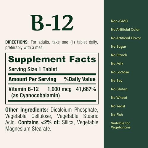Nature's Bounty B12 Energy Support Tablets, 200 Ct