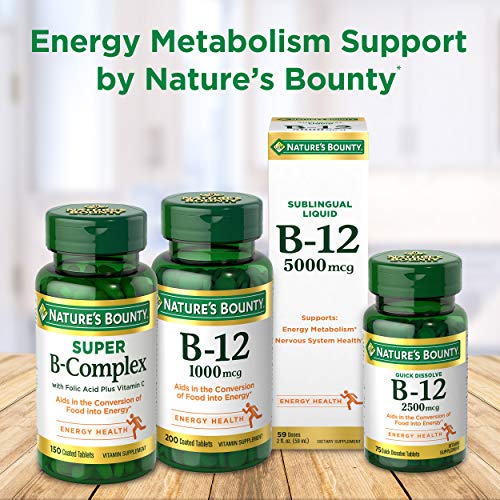 Nature's Bounty Vitamin B12 Energy & Nerve Support