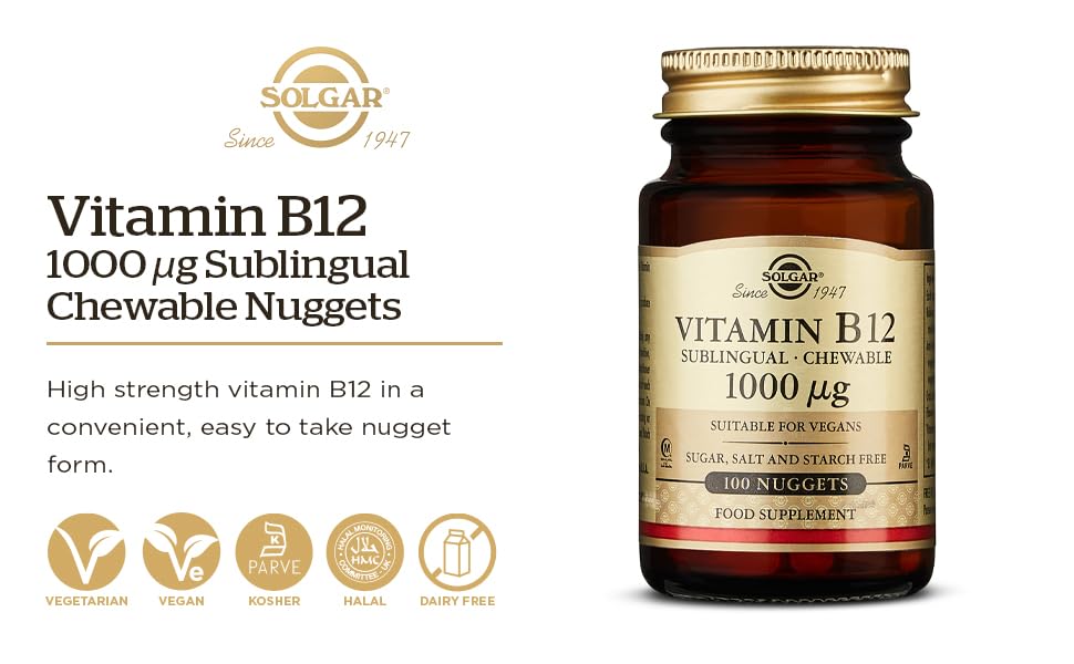 Solgar Sublingual Vitamin B12 Nuggets 1000 mcg