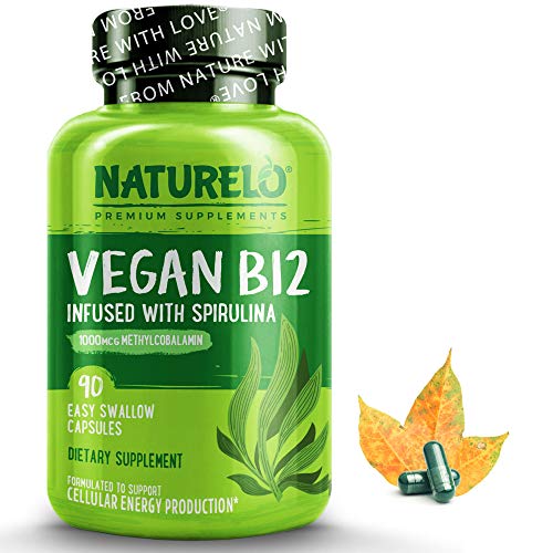 NATURELO Vegan B12 with Organic Spirulina - 90 Capsules