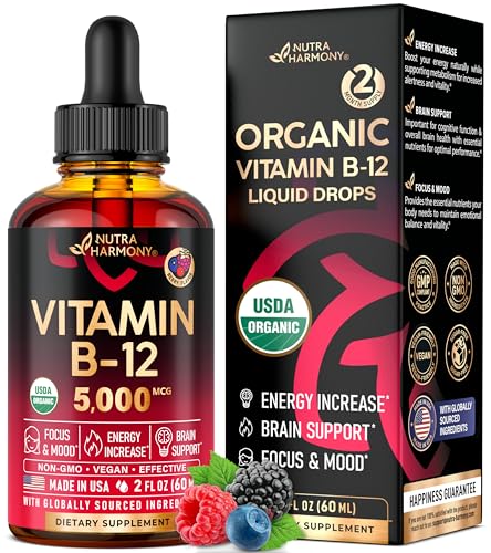 Organic Vegan B12 Sublingual Drops - 5000 mcg