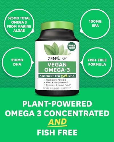 Zenwise Vegan Omega 3 - Algal Oil EPA/DHA 120ct