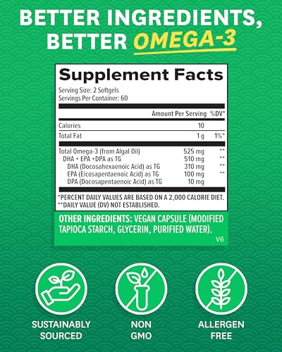 Zenwise Vegan Omega 3 - Algal Oil EPA/DHA 120ct