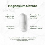 Magnesium Citrate 500mg Capsules for Muscle & Heart