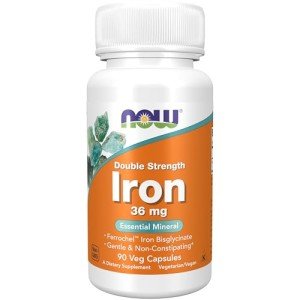 NOW Iron 36 mg Double Strength Veg Capsules