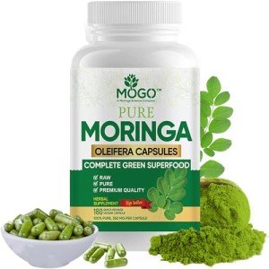 Organic Moringa Powder Capsules for Energy & Immunity