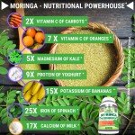 Moringa Oleifera Capsules - Pure Green Superfood 180ct