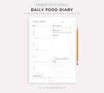 Daily Food Diary & Vitamin Tracker Printable